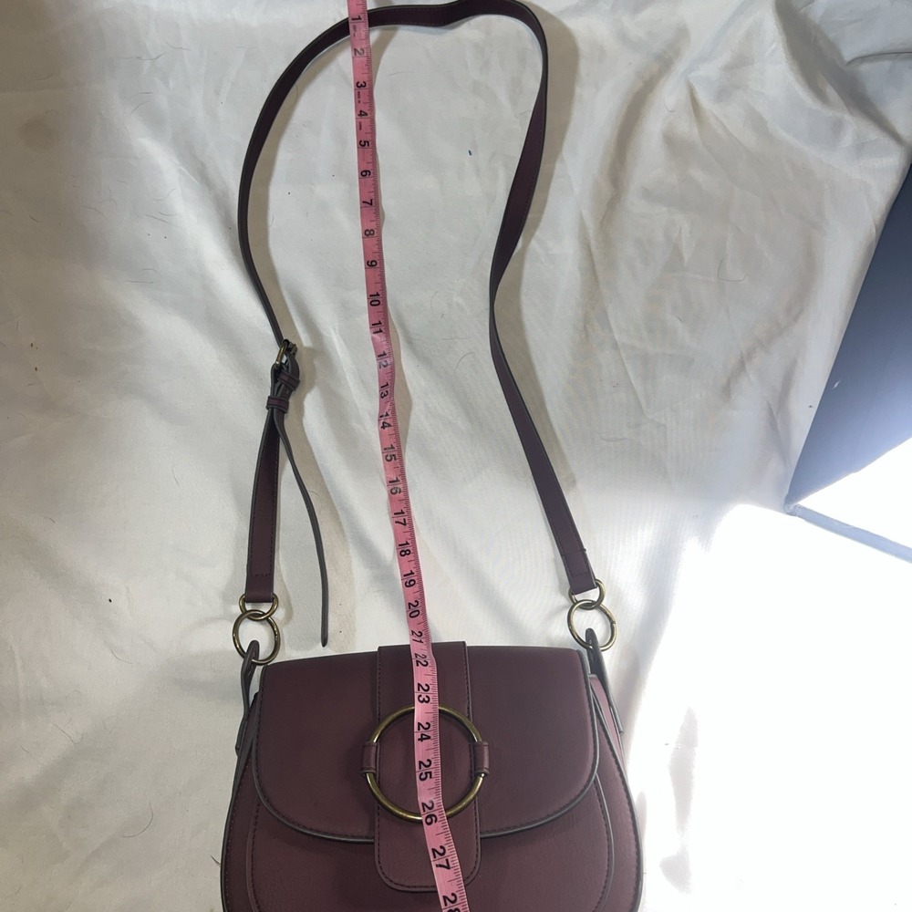 Burgundy Mauve Brass HW Vegan Hobo Crossbody Purse 10x9x3 Disneybound, Hippyboho - Picture 7 of 9